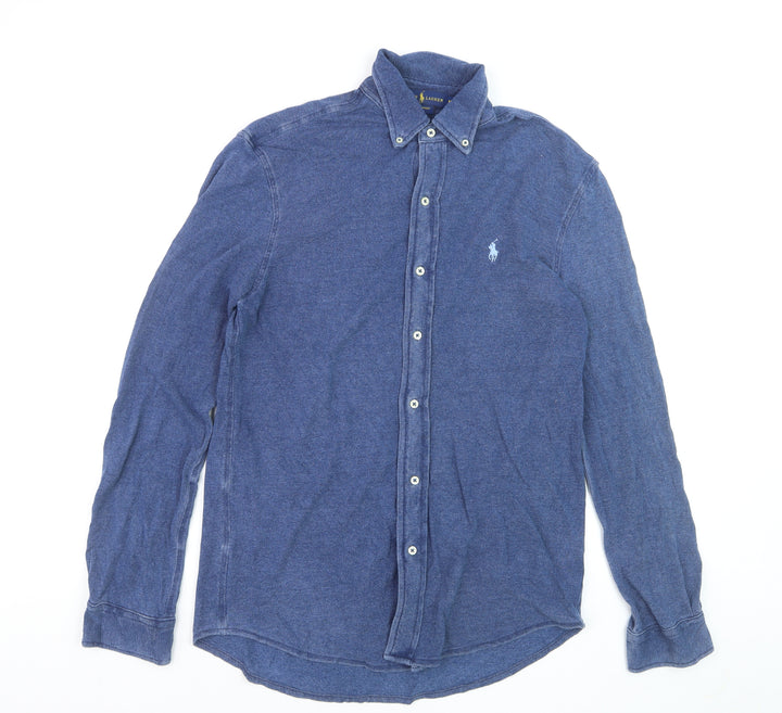 Ralph Lauren Men's Blue Cotton Button-Down Long Sleeve Shirt M