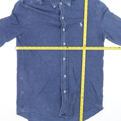 Ralph Lauren Men's Blue Cotton Button-Down Long Sleeve Shirt M