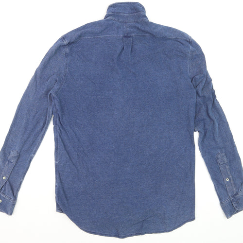 Ralph Lauren Men's Blue Cotton Button-Down Long Sleeve Shirt M