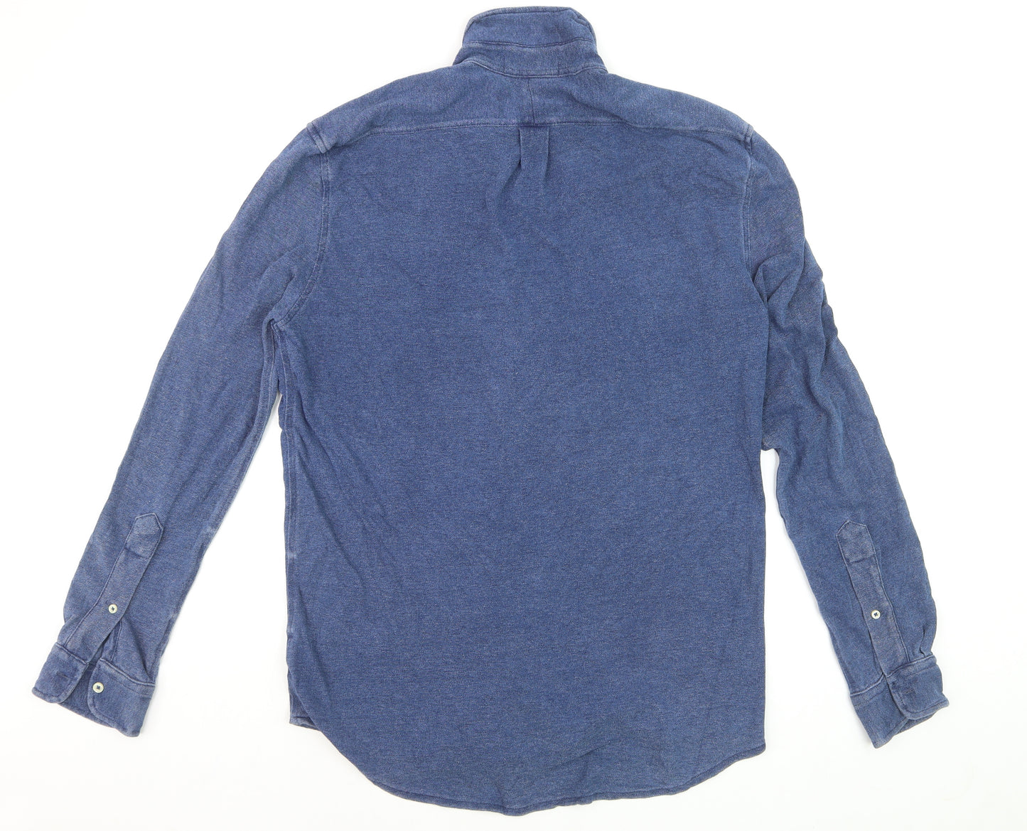 Ralph Lauren Men's Blue Cotton Button-Down Long Sleeve Shirt M