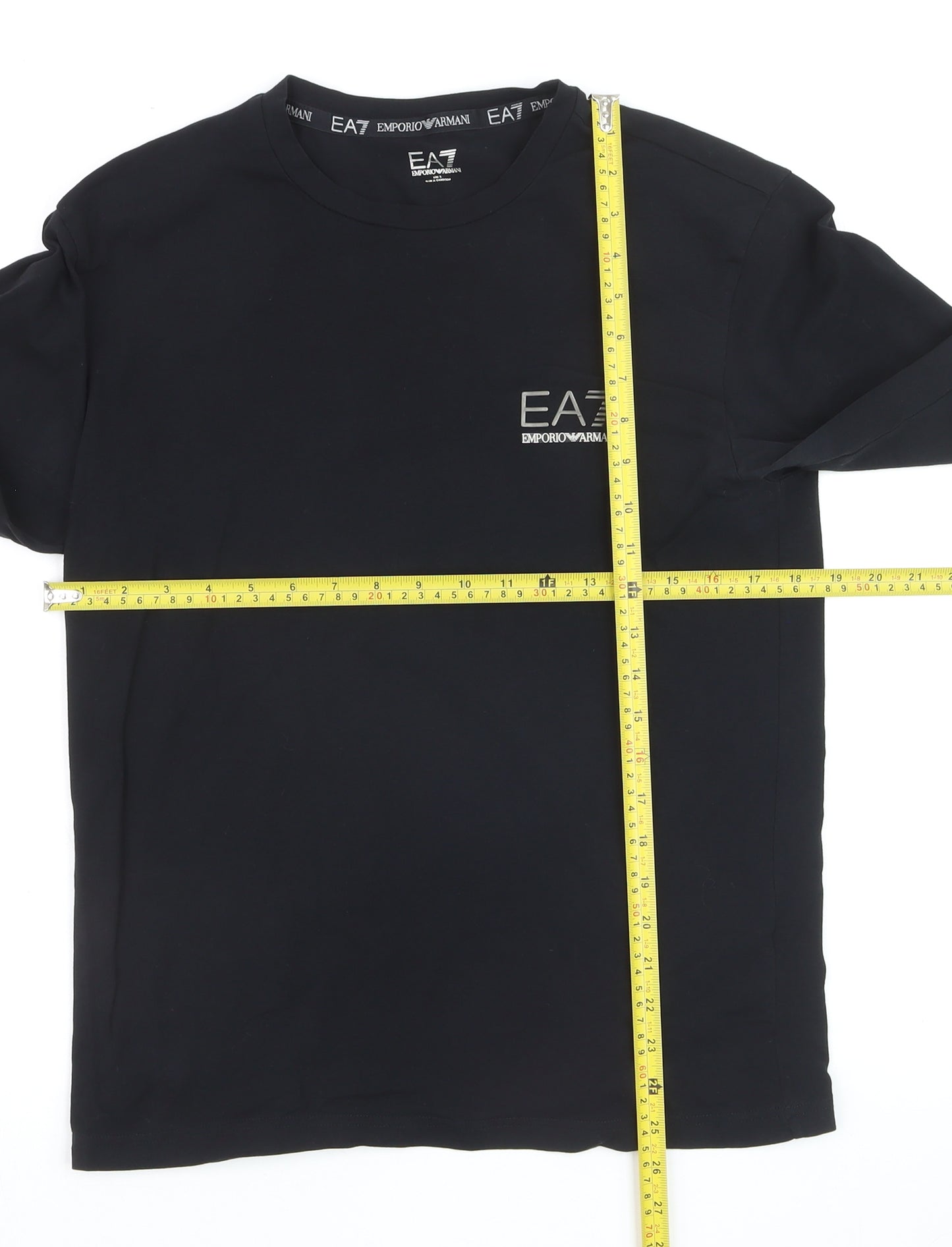 Emporio Armani EA7 Men's Black Long Sleeve Slim Fit Cotton Top Size S