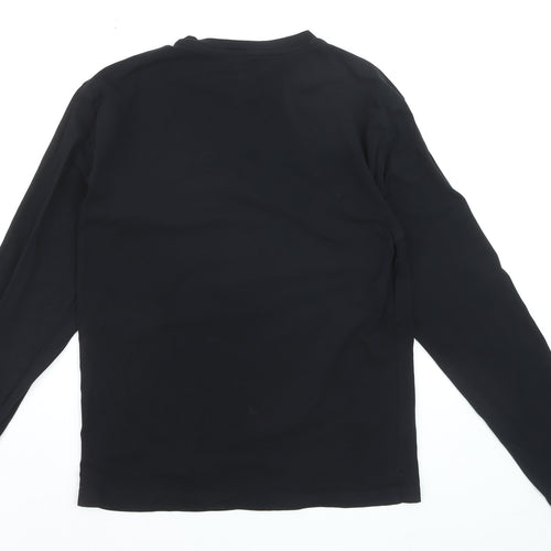 Emporio Armani EA7 Men's Black Long Sleeve Slim Fit Cotton Top Size S
