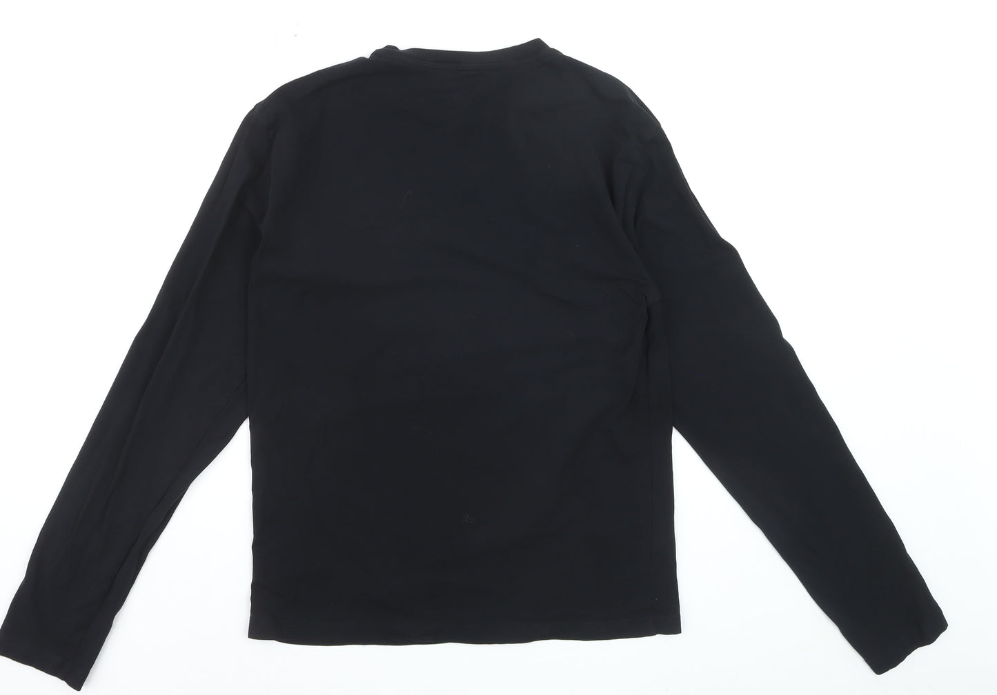 Emporio Armani EA7 Men's Black Long Sleeve Slim Fit Cotton Top Size S