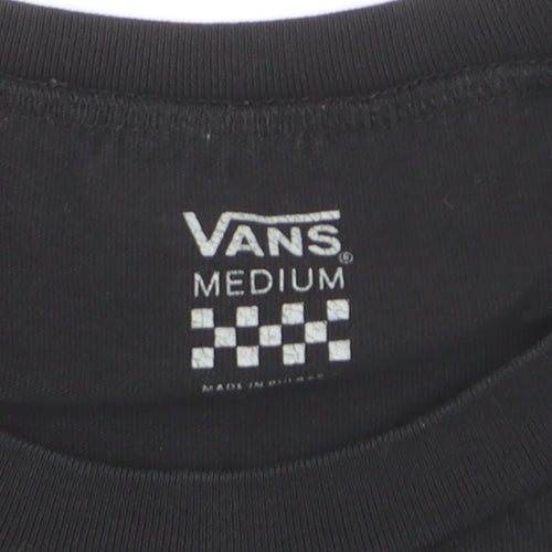Vans Women’s Black Cotton Crew Neck Logo T-Shirt Size M