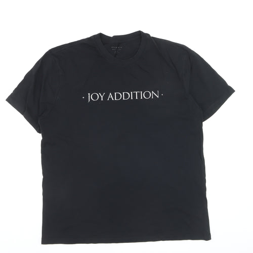 AllSaints Men's Black Joy Addition Cotton Crew Neck T-Shirt Medium