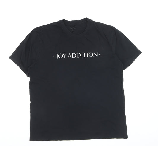 AllSaints Men's Black Joy Addition Cotton Crew Neck T-Shirt Medium