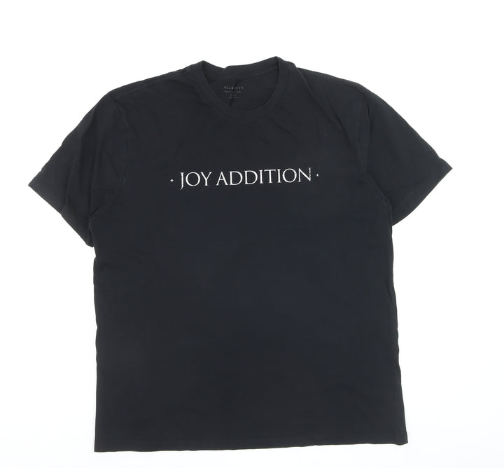AllSaints Men's Black Joy Addition Cotton Crew Neck T-Shirt Medium