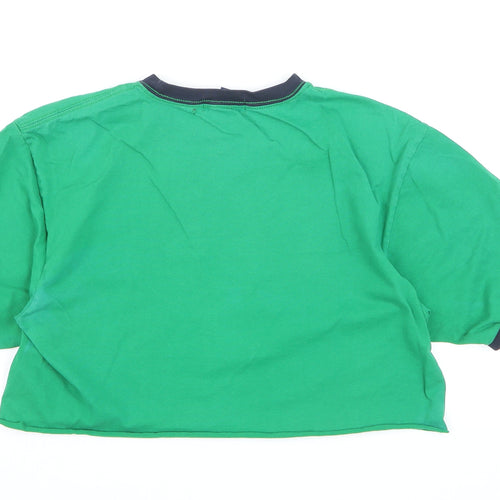 Ralph Lauren Womens Green Cropped T-Shirt XL Nautical Logo Top