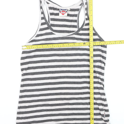 Lee Cooper Womens Grey Striped Racerback Tank Top Size 16