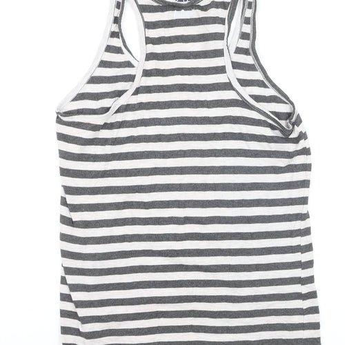 Lee Cooper Womens Grey Striped Racerback Tank Top Size 16