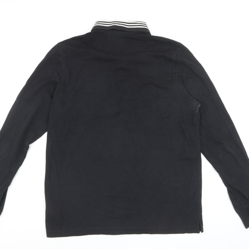 Adidas Spezial Men's Black Long Sleeve Polo Shirt Size M