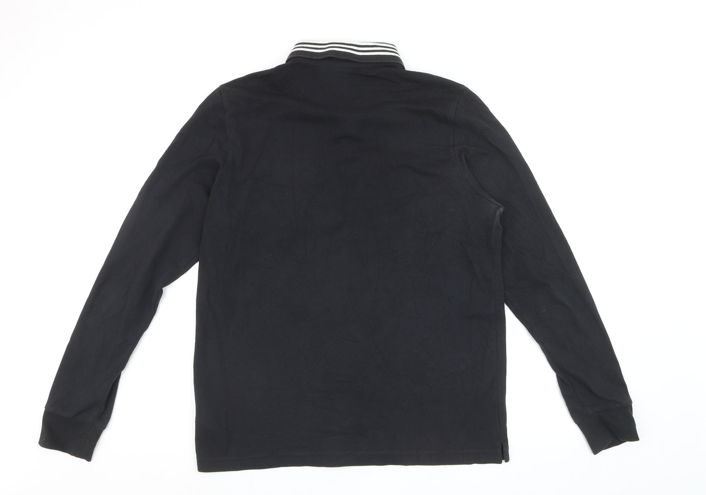 Adidas Spezial Men's Black Long Sleeve Polo Shirt Size M