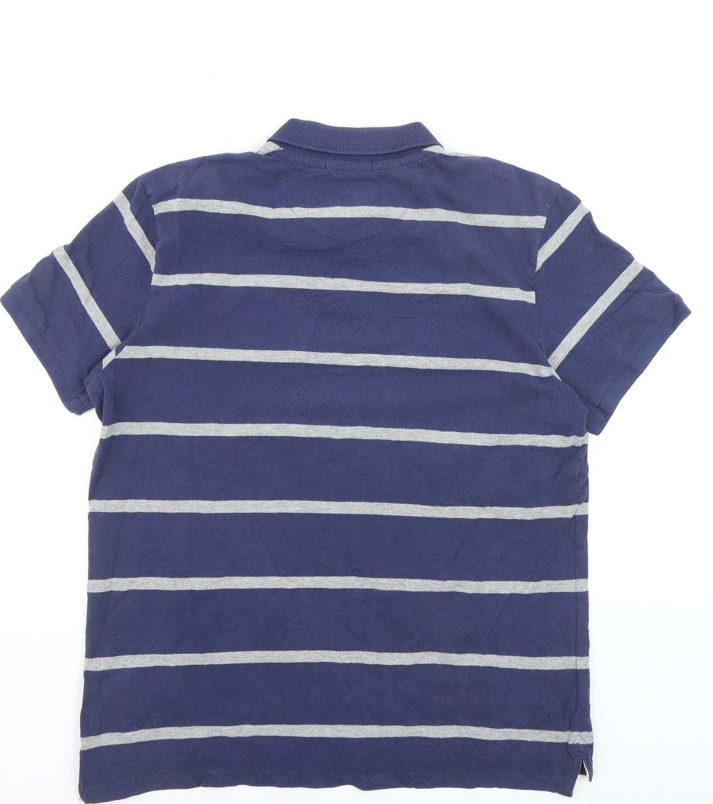 Jack & Jones Men's Blue Striped 2XL Polo Shirt Regular Fit