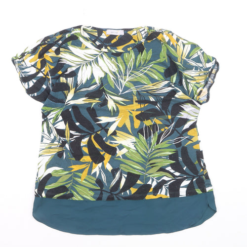 Marks and Spencer Per Una Womens Multicoloured Size 12 Floral Short Sleeve T-Shirt
