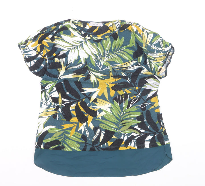 Marks and Spencer Per Una Womens Multicoloured Size 12 Floral Short Sleeve T-Shirt