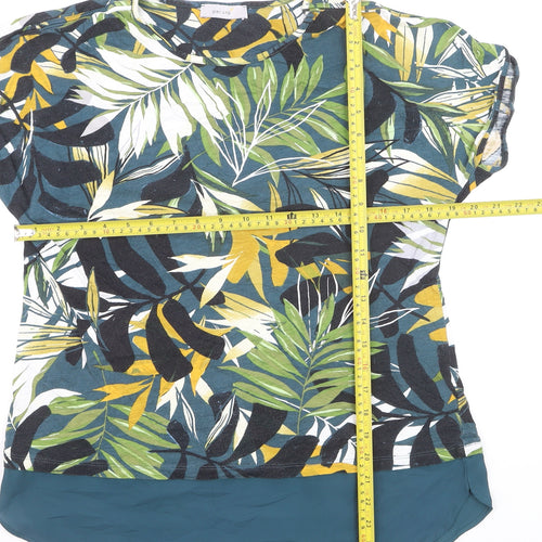 Marks and Spencer Per Una Womens Multicoloured Size 12 Floral Short Sleeve T-Shirt