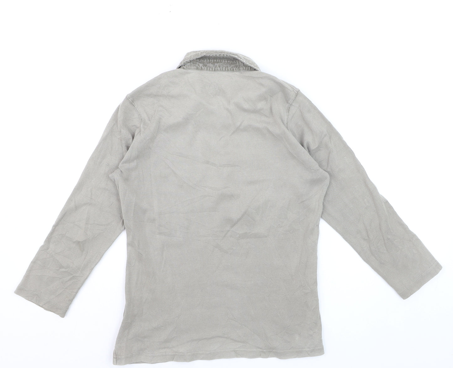 Fat Face Men's Grey 3/4 Sleeve Cotton Polo Shirt Size M