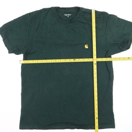 Carhartt Men’s Green Cotton Short Sleeve Logo T-Shirt M