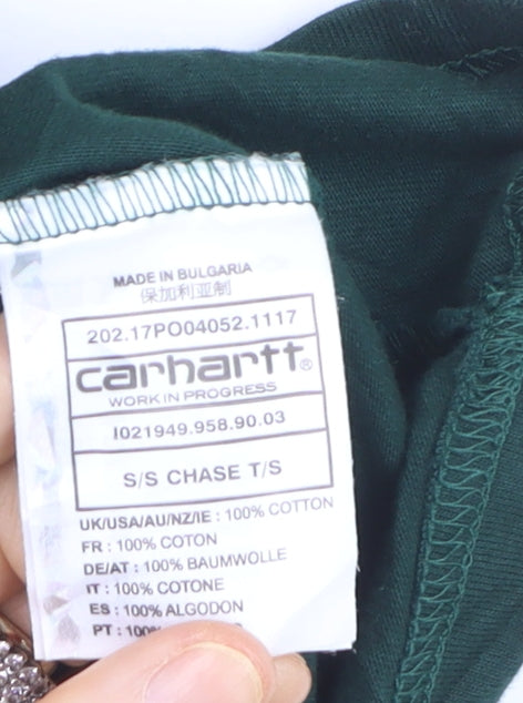 Carhartt Men’s Green Cotton Short Sleeve Logo T-Shirt M