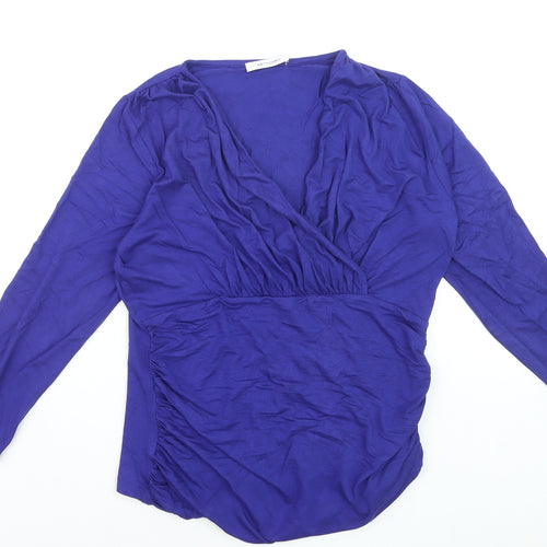 Artigiano Women’s Purple Wrap Style Viscose Jersey Blouse Size 12