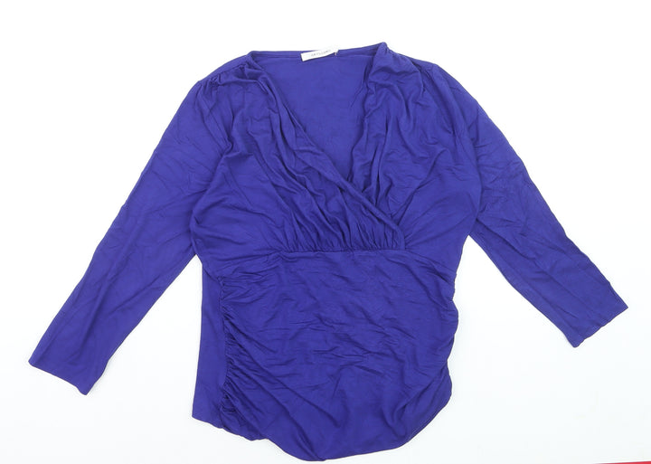 Artigiano Women’s Purple Wrap Style Viscose Jersey Blouse Size 12