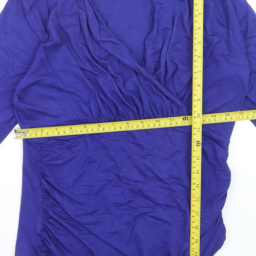 Artigiano Women’s Purple Wrap Style Viscose Jersey Blouse Size 12