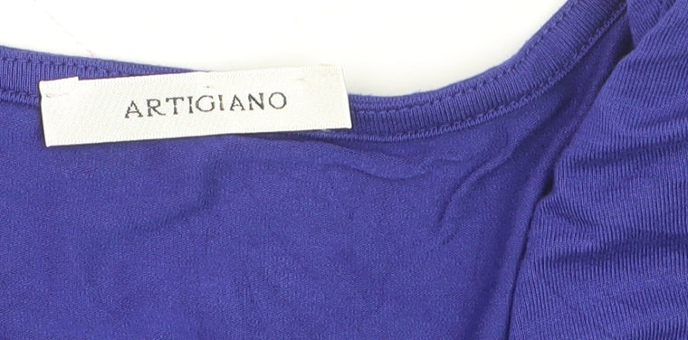 Artigiano Women’s Purple Wrap Style Viscose Jersey Blouse Size 12