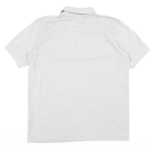 John Langford Men’s Grey Cotton Short Sleeve Polo Shirt L