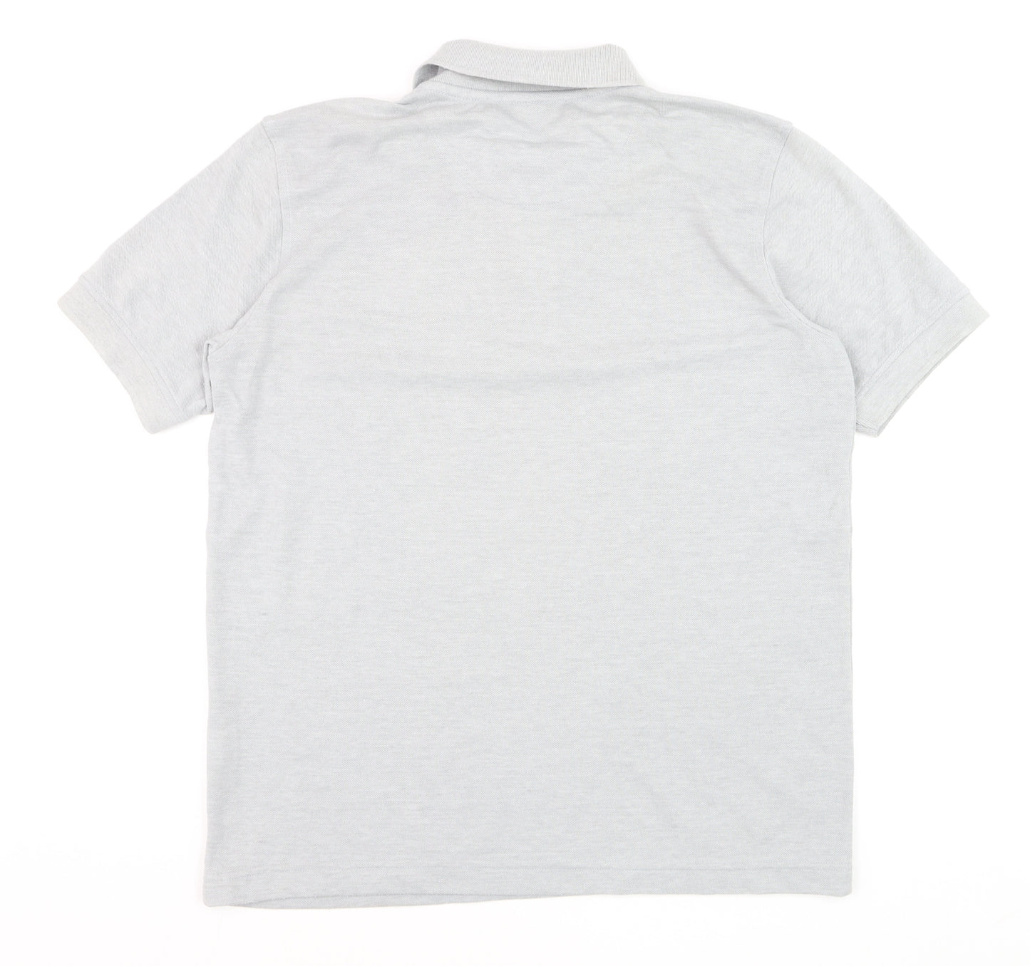 John Langford Men’s Grey Cotton Short Sleeve Polo Shirt L