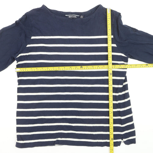 Regatta Women's Blue Striped Long Sleeve Cotton T-Shirt Size 20