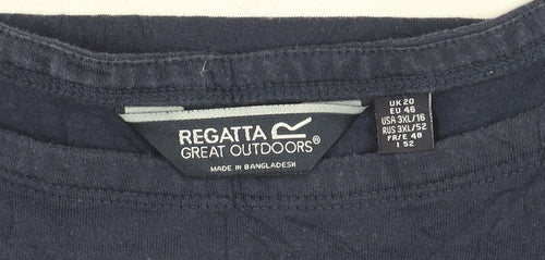 Regatta Women's Blue Striped Long Sleeve Cotton T-Shirt Size 20