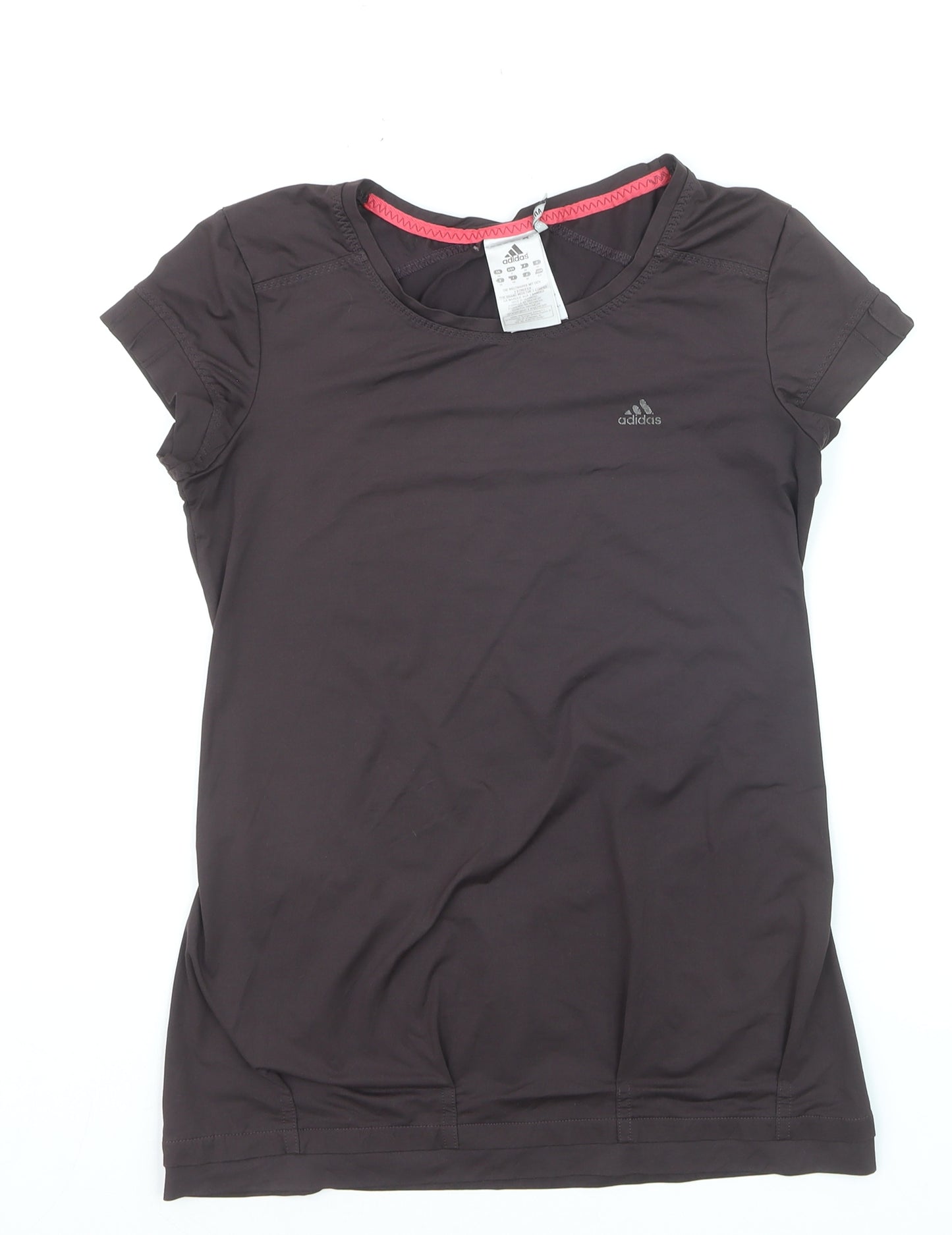 Adidas Womens Black Short Sleeve Slim Fit Sports T-Shirt Size 10