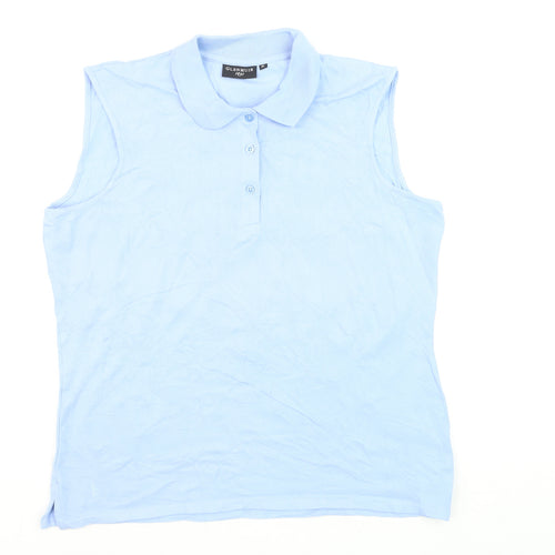 Glenmuir Womens Blue Sleeveless Polo Shirt XL Cotton Blend