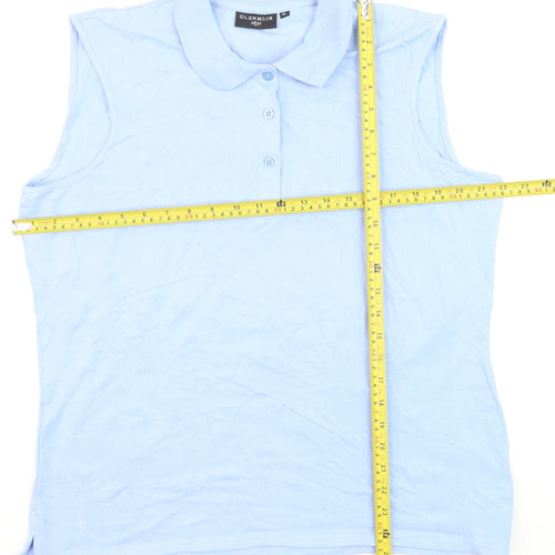 Glenmuir Womens Blue Sleeveless Polo Shirt XL Cotton Blend