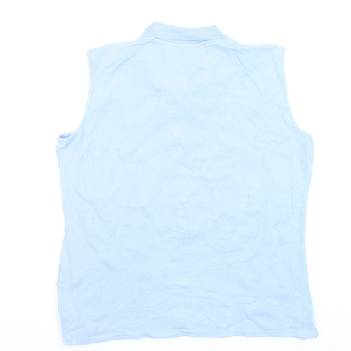 Glenmuir Womens Blue Sleeveless Polo Shirt XL Cotton Blend