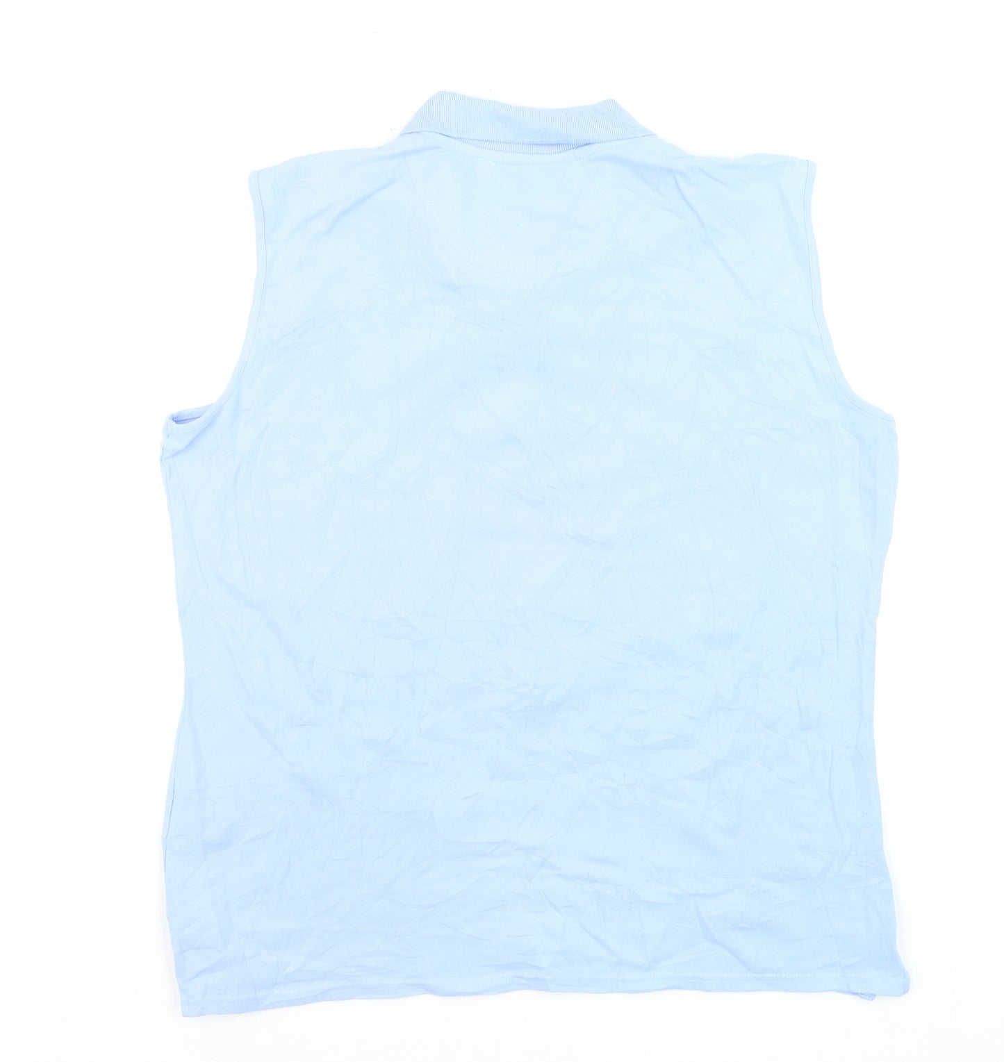 Glenmuir Womens Blue Sleeveless Polo Shirt XL Cotton Blend