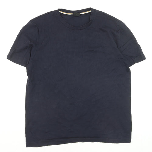 BOSS Men's Navy Blue XL Mercerised Cotton Crew Neck T-Shirt