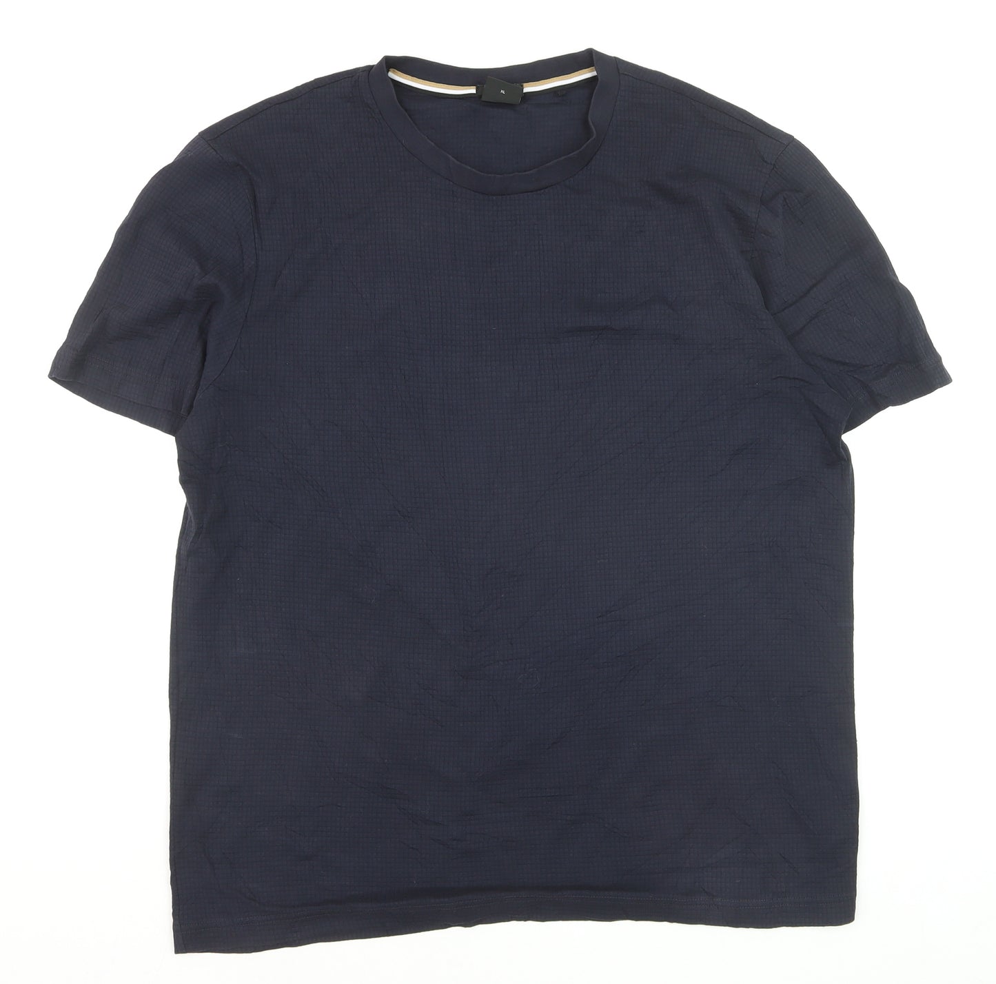 BOSS Men's Navy Blue XL Mercerised Cotton Crew Neck T-Shirt
