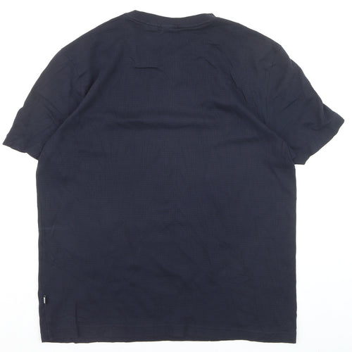 BOSS Men's Navy Blue XL Mercerised Cotton Crew Neck T-Shirt