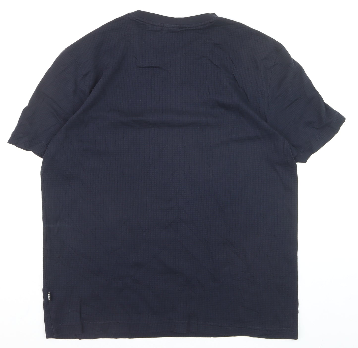 BOSS Men's Navy Blue XL Mercerised Cotton Crew Neck T-Shirt
