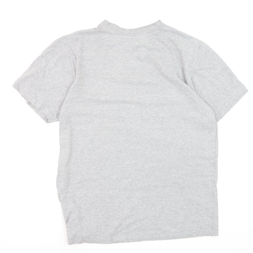 Mountainlife Men's Grey Graphic Print Crew Neck Cotton T-Shirt M