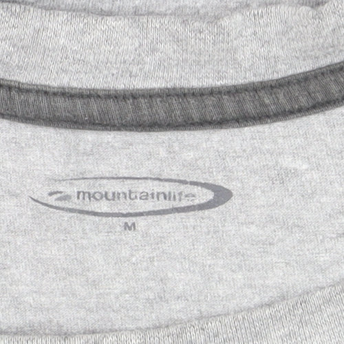 Mountainlife Men's Grey Graphic Print Crew Neck Cotton T-Shirt M