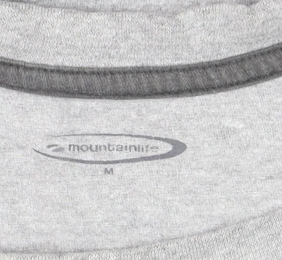 Mountainlife Men's Grey Graphic Print Crew Neck Cotton T-Shirt M