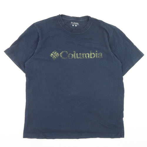 Columbia Men's Blue Cotton Short Sleeve Logo T-Shirt L
