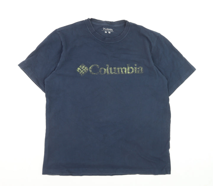Columbia Men's Blue Cotton Short Sleeve Logo T-Shirt L