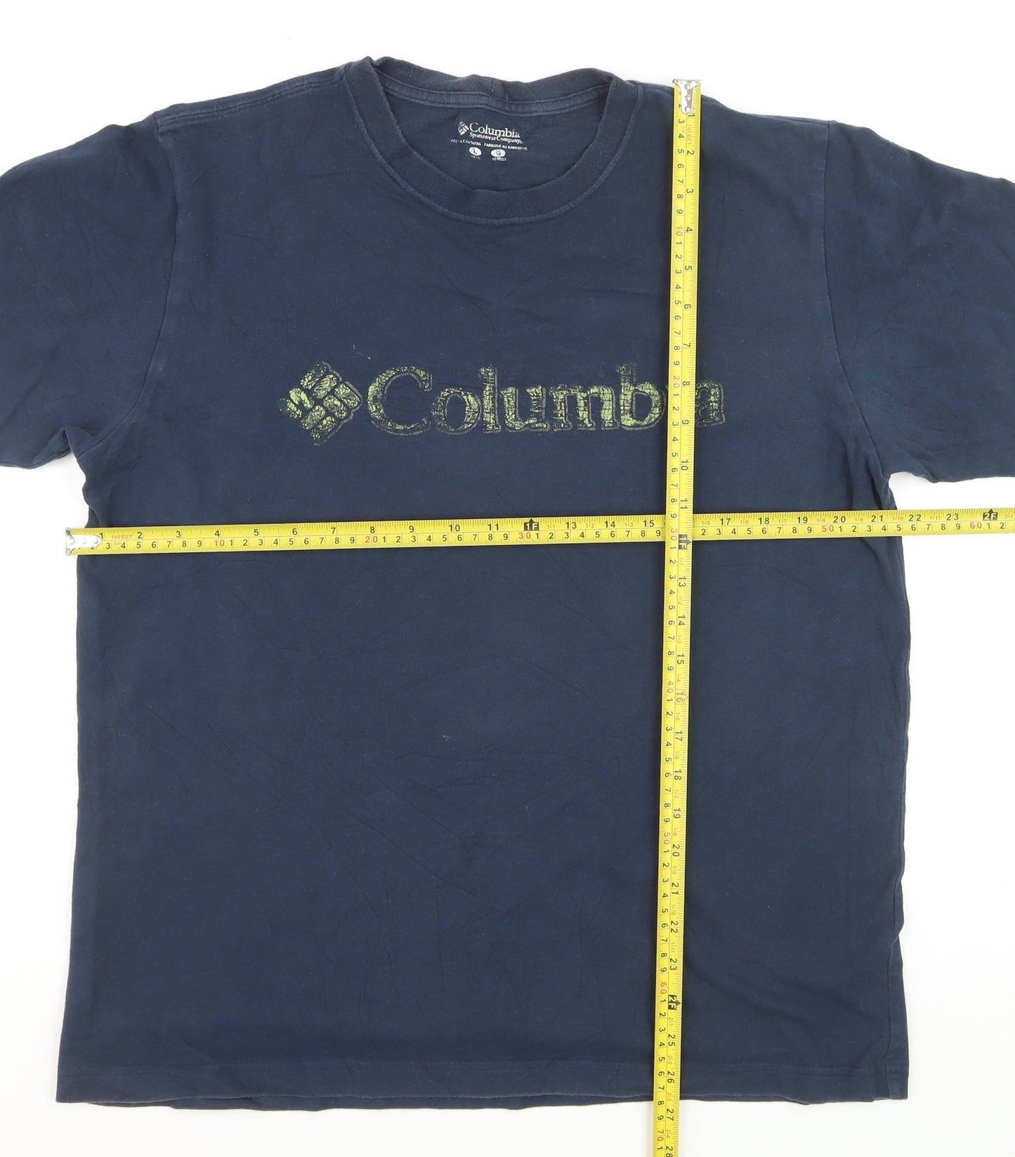 Columbia Men's Blue Cotton Short Sleeve Logo T-Shirt L