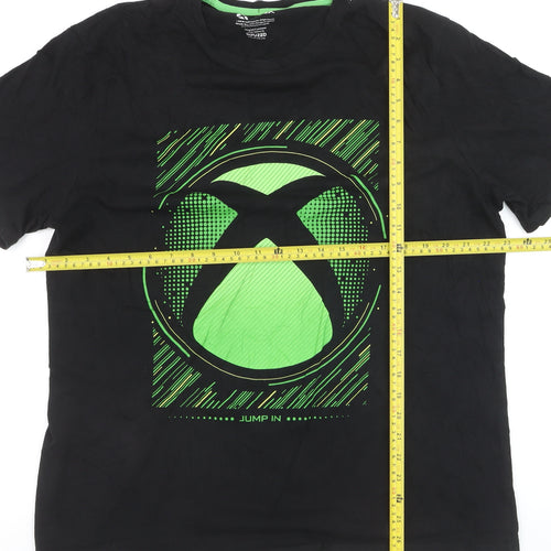 F&F Xbox Black Green Graphic Men's 2XL Short Sleeve T-Shirt