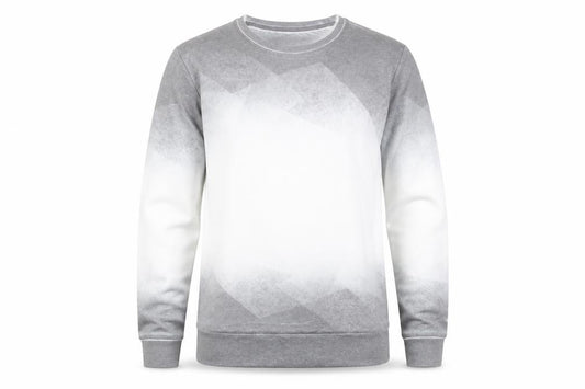 Front view of River Island Men's Grey Ombre Geometric Pullover Sweatshirt M