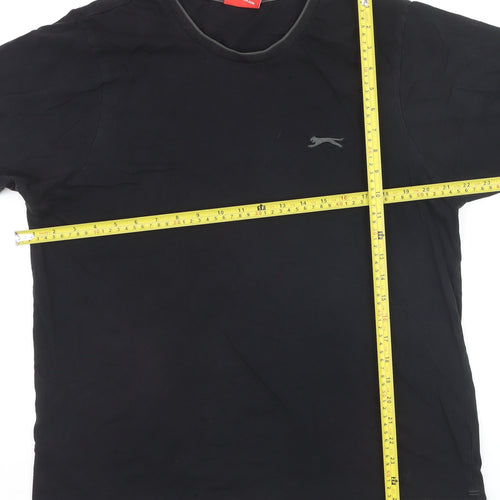 Slazenger Men's Black Crew Neck Cotton T-Shirt Size L