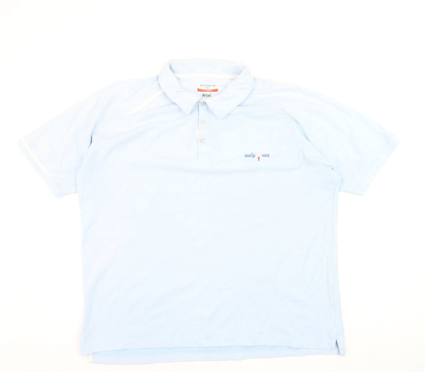 Glenmuir 1891 Men's Light Blue Collared Performance Polo T-Shirt Size L